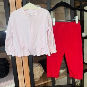 Kissy Kissy pima hoodie sweatshirt leggings pants set baby toddler girl zipup